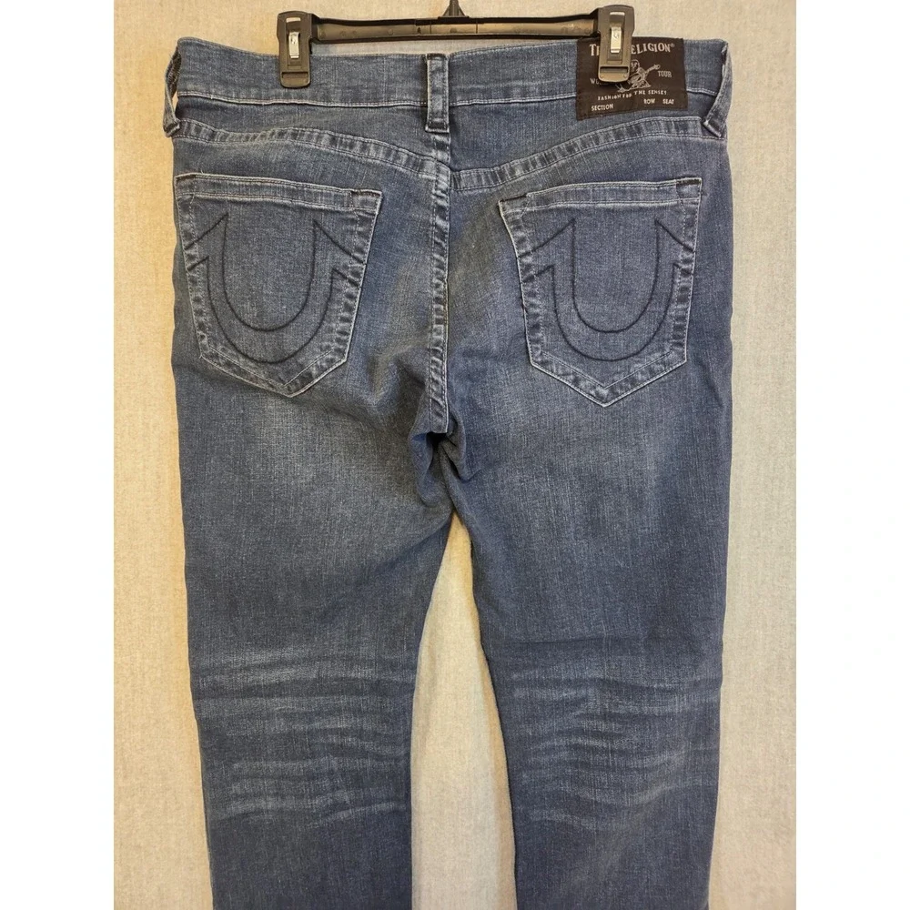 True Religion Jeans Men's 36x34 Rocco Relaxed Skinny Stretch No Flap Whiskers‎